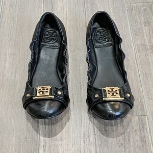 Tory Burch Black with Gold Hardware Flats